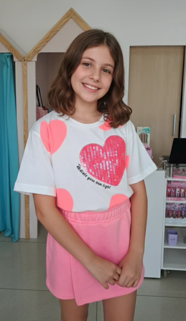 Conjunto Corações Rosa