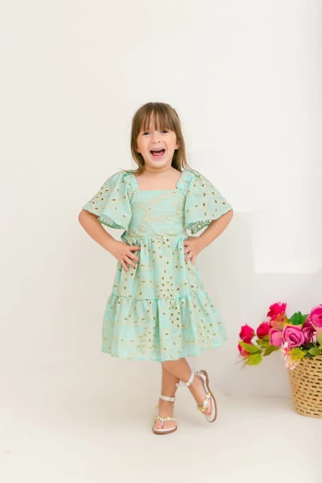Vestido Laise Verde Água