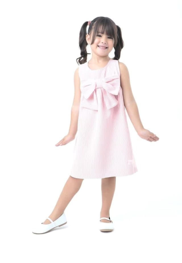 Vestido Listras Laço